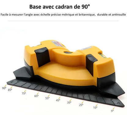 Niveau laser jaune bulles base cadran 90°