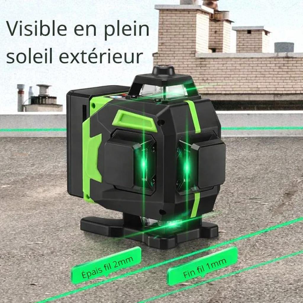 Niveau laser vert  deux rayons lasers verts sol visible plein soleil