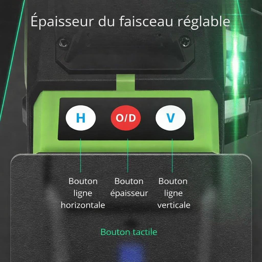 Niveau laser vert  rayons lasers verts reglage epaisseur faisceau