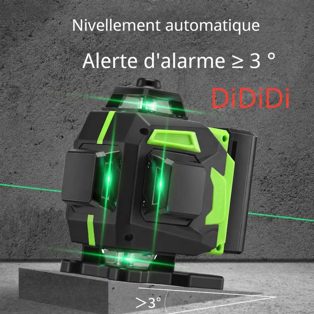 Niveau laser vert  rayons lasers verts sol incline