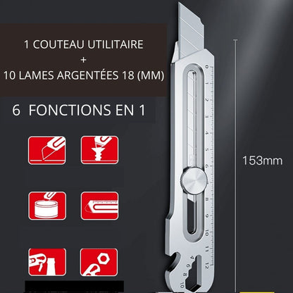 Cutter-polyvalence-10-lames-argentées-18mm