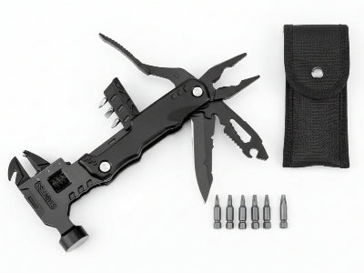 Pince Multifonction noir sacoche noire pratique designation  dix sept outils en un