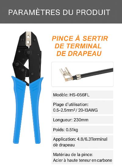 Pince a Sertir de Terminal drapeau