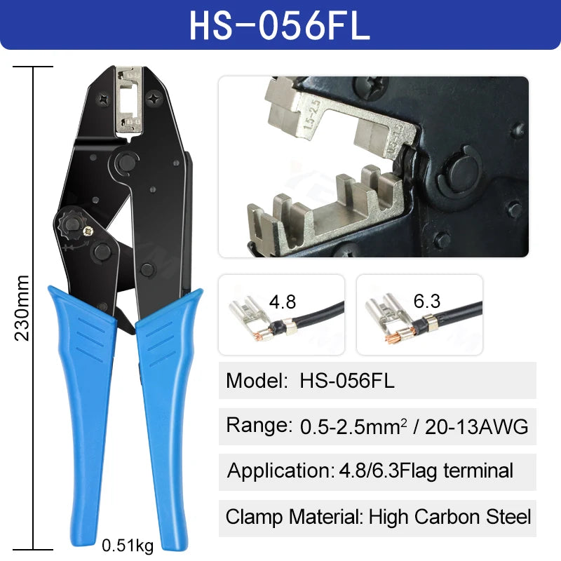 Pince a sertir HS-056FL + 2 jaw , mâchoires 07FL et 08FL