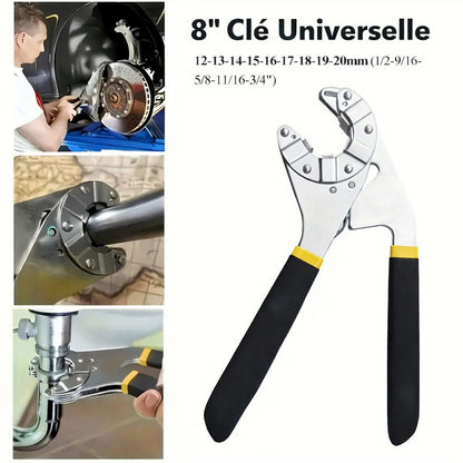 Pince multiprise, poignee noire et jaune antiderapante, cle universelle multi-usage