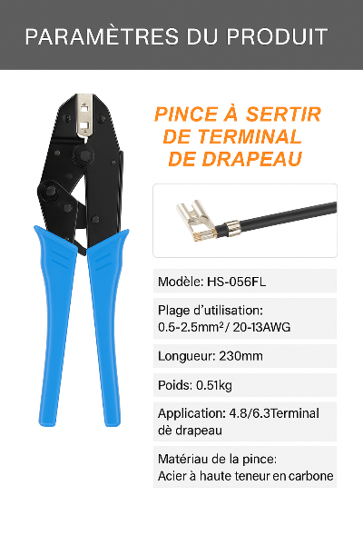 Pince a Sertir de Terminal drapeau