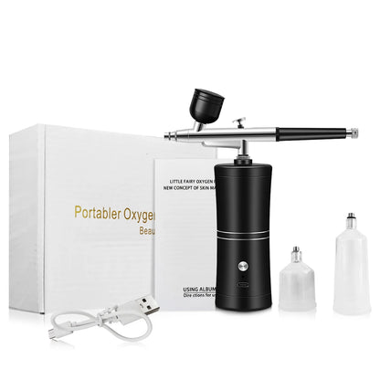 Pistolet peinture noir , boite portabler oxyge, cable USBC