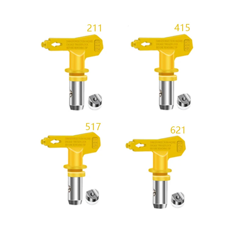 Pistolet peinture , quatre buses jaunes