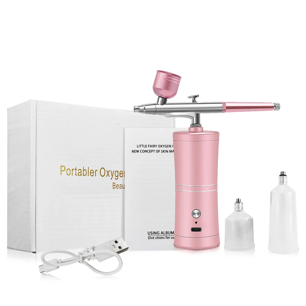Pistolet peinture rose , boite portabler oxyge, cable USBC
