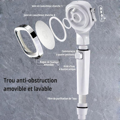 Pommeau de douche blancs  amovible lavable
