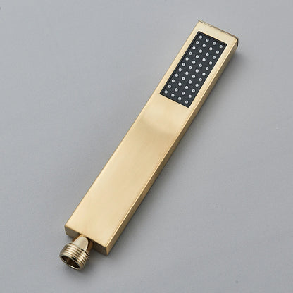 Pommeau de douche dore brosse, colonne de douche