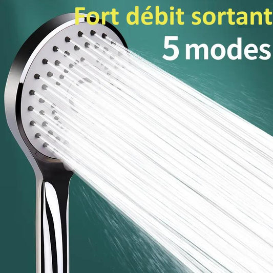 Pommeau de douche douchette à 5 modes, mode pluie