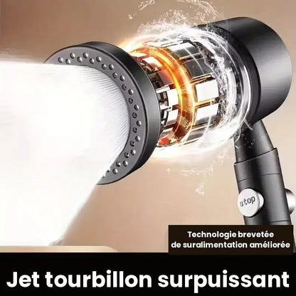 Pommeau de douche filtrant mode jet eau pulverisateur