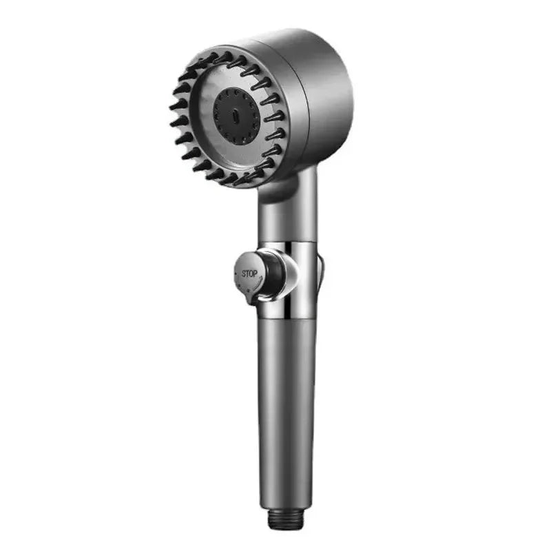 Pommeau de douche haute pression gris