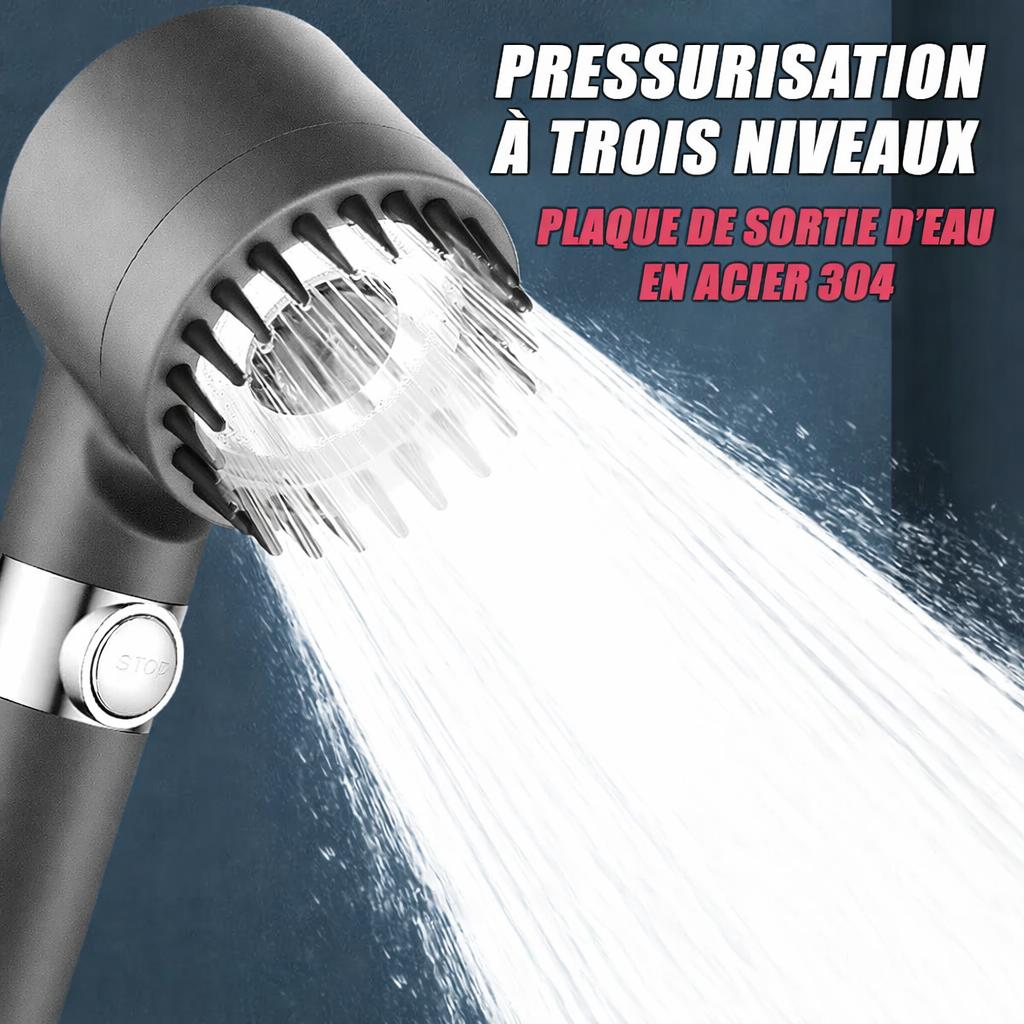 Pommeau de douche haute pression, jet eau pulverisateur, pluie