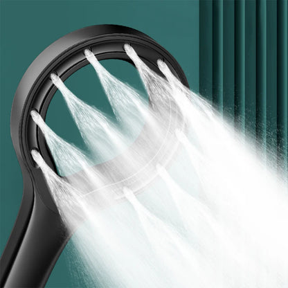 Pommeau de douche noir forme anneau , jet eau