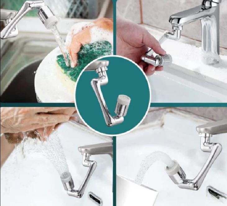 Robinet salle de bain Robinet 1080° multifonctions à la maison sans éclaboussures sans gaspillage