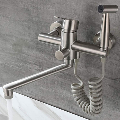 Robinet de cuisine |Mitigeur mural avec douchette en acier inoxydable