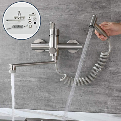 Robinet de cuisine |Mitigeur mural avec douchette en acier inoxydable