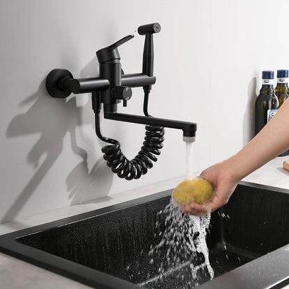 Robinet de cuisine |Mitigeur mural avec douchette en acier inoxydable