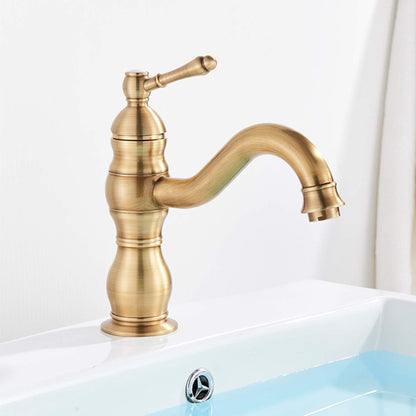 Robinet salle de bain |En Laiton Antique