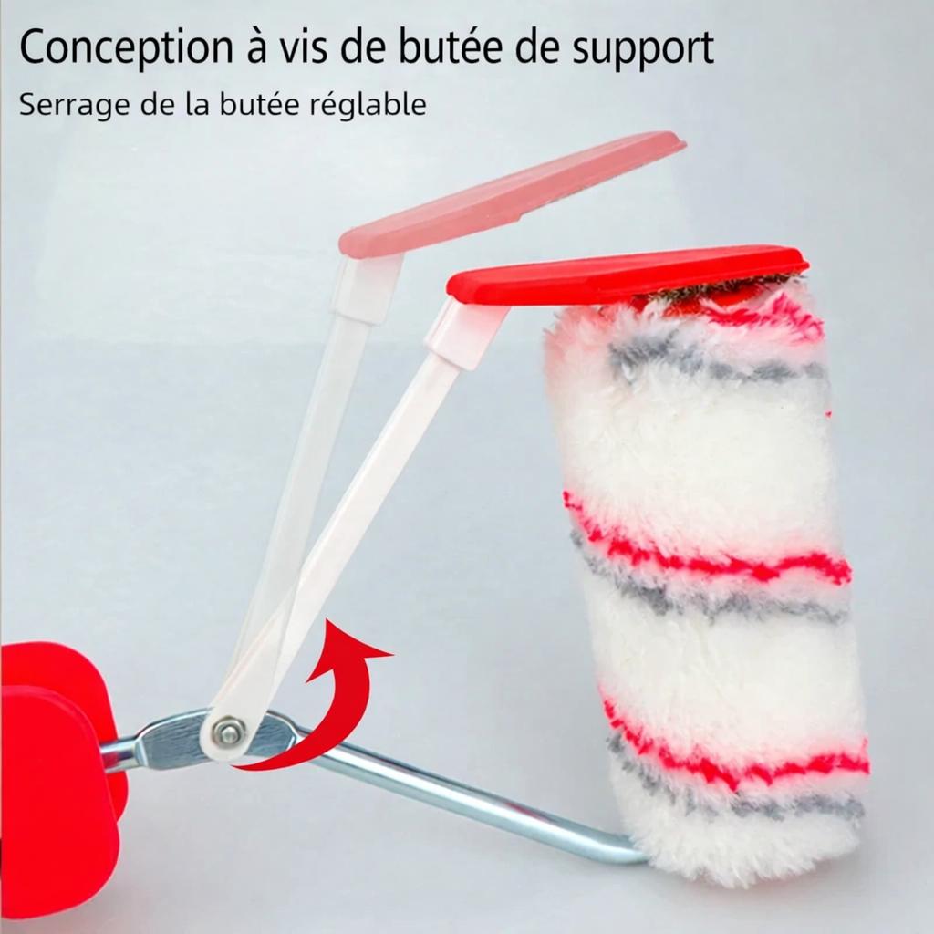 Rouleau peinture poignee rouge conception vis