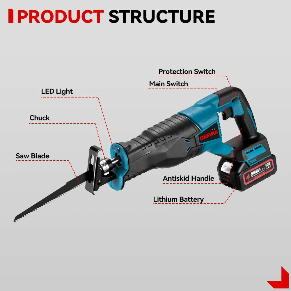 Scie Sabre Alternative Sans Fil | Compatible Batterie Makita 18V