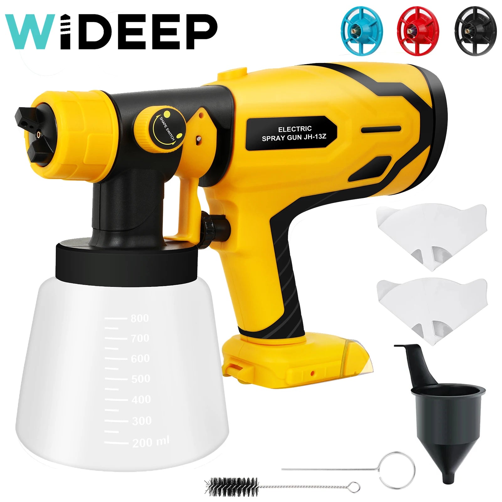 Pistolet peinture |Pistolet Professionnel à peinture HVLP sans fil 1500W compatible Dewalt 20V MAX