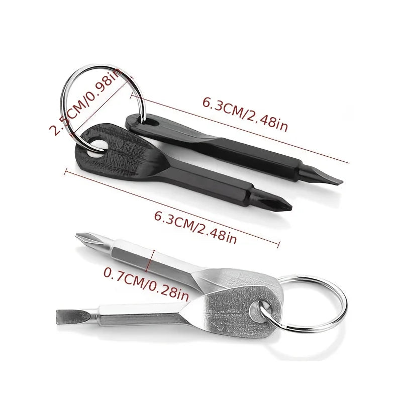 Mini Tournevis Porte-clés EDC (2 Pcs) | Outil de Poche Portable