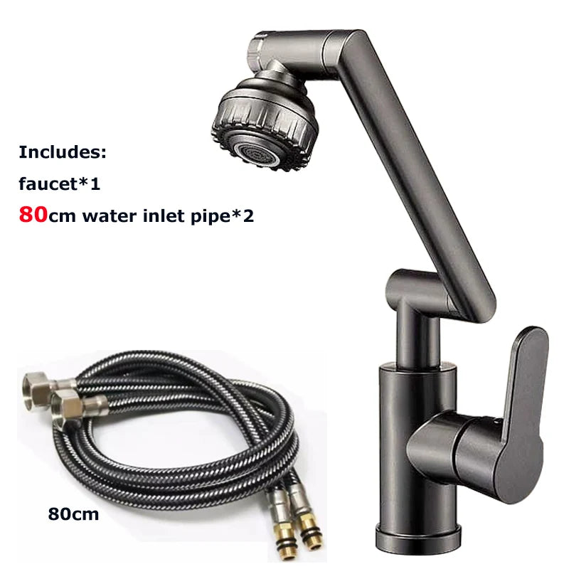 Robinet cuisine | Bras Mécanique Rotatif Universel pour cuisine –Double Mode Eau Chaude/Froide