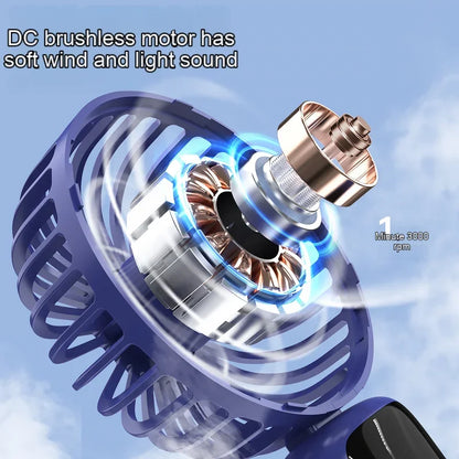 Mini ventilateur portable  | Ventilateur USB portable à main –Pliable , à suspendre autour du cou- Affichage numérique LED,