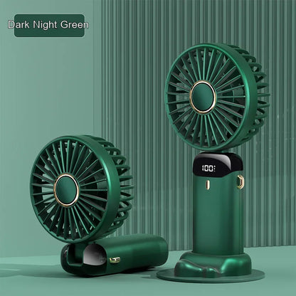Mini ventilateur portable  | Ventilateur USB portable à main –Pliable , à suspendre autour du cou- Affichage numérique LED,