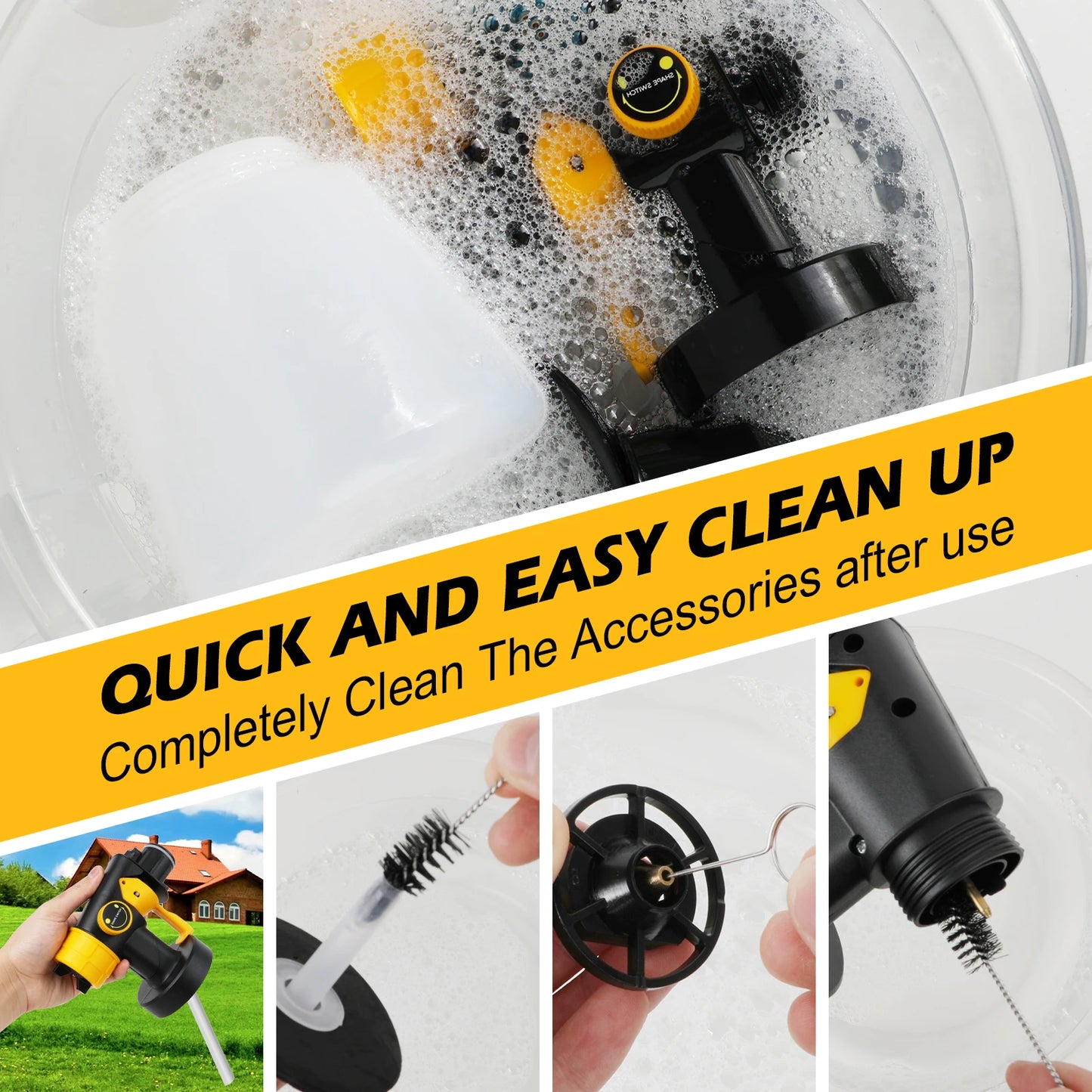 Pistolet peinture |Pistolet Professionnel à peinture HVLP sans fil 1500W compatible Dewalt 20V MAX