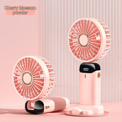 Mini ventilateur portable  | Ventilateur USB portable à main –Pliable , à suspendre autour du cou- Affichage numérique LED,