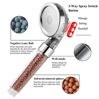 Pommeau de douche filtrant |Pommeau de douche filtrant |Pommeau de Douche Haute Pression SPA avec Filtration Anion et Économie d’Eau
