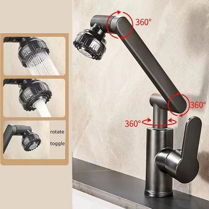 Robinet cuisine | Bras Mécanique Rotatif Universel pour cuisine –Double Mode Eau Chaude/Froide