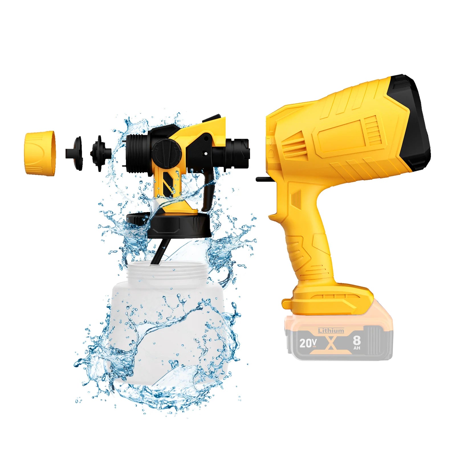 Pistolet peinture |Pulvérisateur électrique sans fil 1000ML compatible Makita & DEWALT 18V