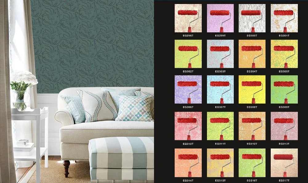 Rouleau peinture |décoratif à motifs –Idéal pour créer des textures élégantes et des motifs en relief sur vos murs. Effet texturé embossé à la maison comme en atelier.