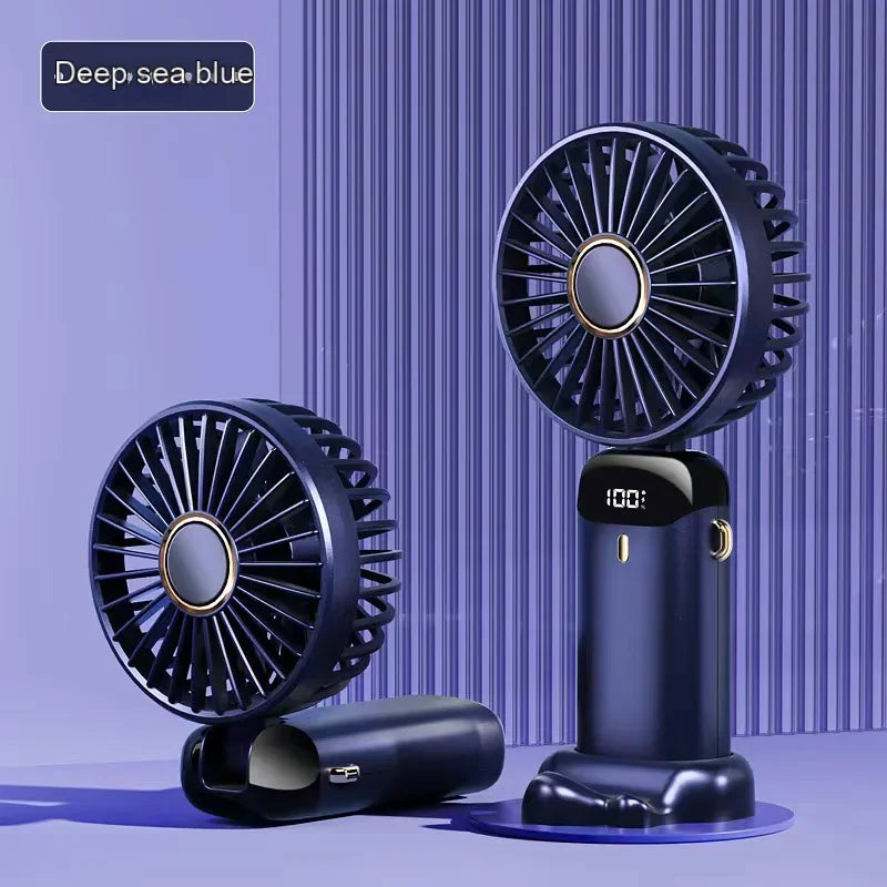 Mini ventilateur portable  | Ventilateur USB portable à main –Pliable , à suspendre autour du cou- Affichage numérique LED,
