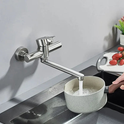 Robinet de cuisine |Mitigeur mural avec douchette en acier inoxydable