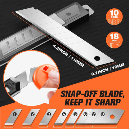 Cutter | ProCision-Paquet de 3 cutters utilitaires  rétractables.