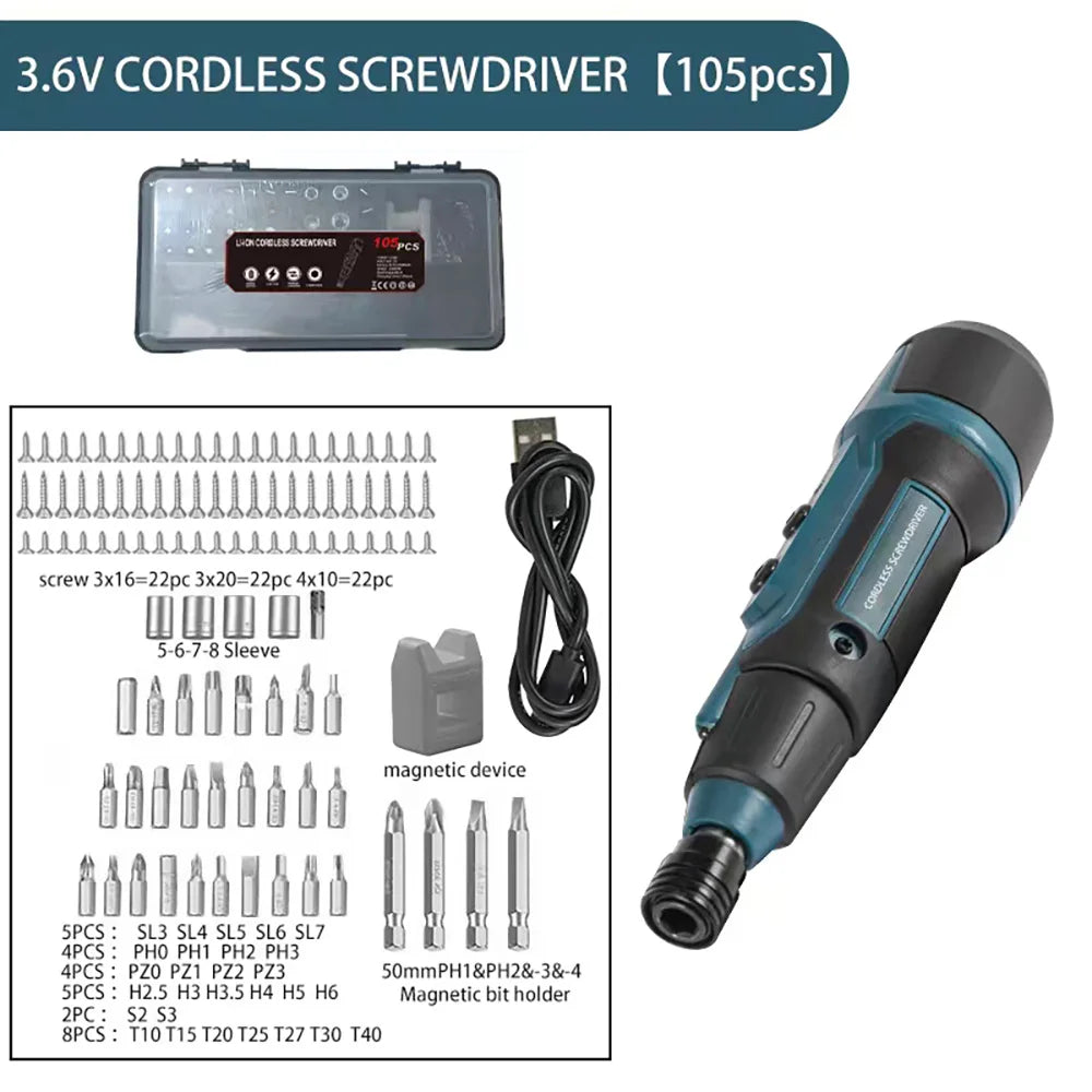 Tournevis électrique sans fil 3,6 V – 2 Nm – Rechargeable