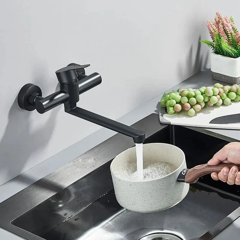 Robinet de cuisine |Mitigeur mural avec douchette en acier inoxydable