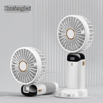 Mini ventilateur portable  | Ventilateur USB portable à main –Pliable , à suspendre autour du cou- Affichage numérique LED,