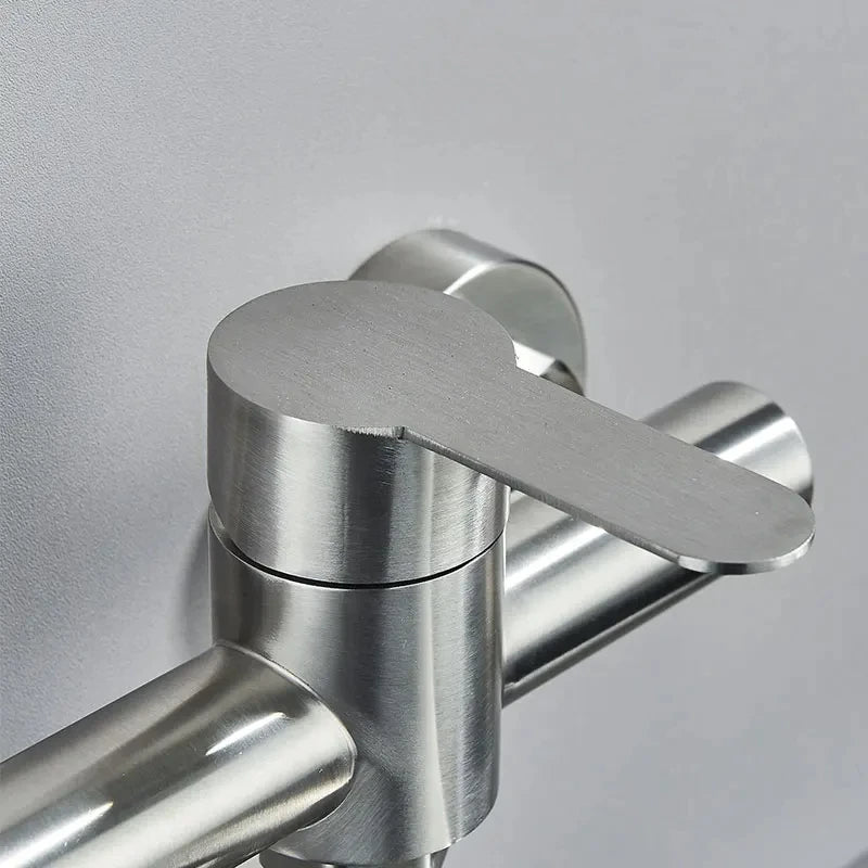 Robinet de cuisine |Mitigeur mural avec douchette en acier inoxydable