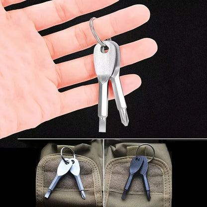 Mini Tournevis Porte-clés EDC (2 Pcs) | Outil de Poche Portable