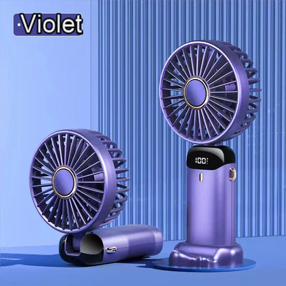 Mini ventilateur portable  | Ventilateur USB portable à main –Pliable , à suspendre autour du cou- Affichage numérique LED,