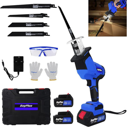 Scie Sabre Sans Fil Brushless 21V | Kit Complet 2 Batteries et 4 Lames