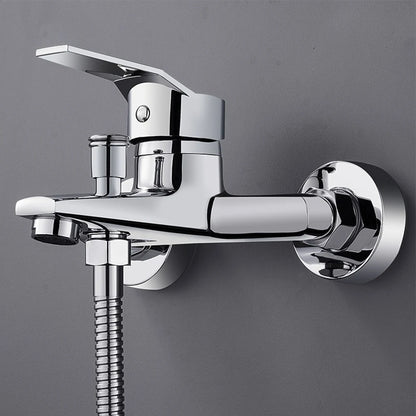 Mitigeur douche | Mitigeur Mural Salle de Bain Chromé – Double Sortie Eau Chaude/Froide