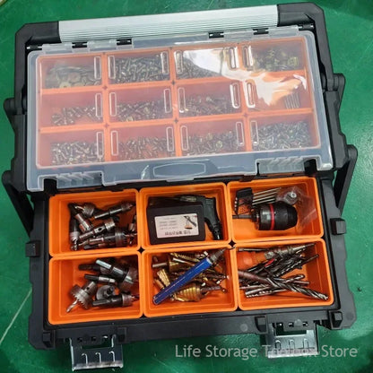 Caisse a outils |caisse a outils à 2 couches Portable grande boîte de rangement